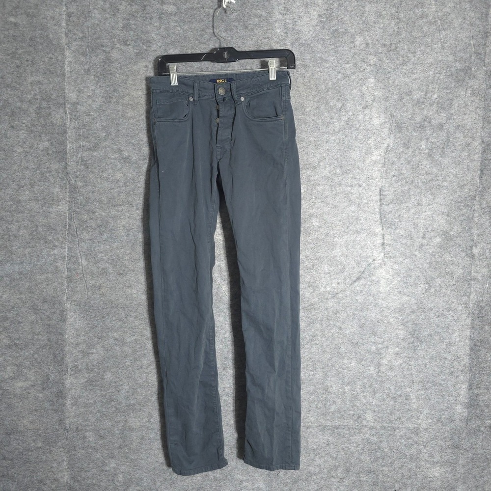 Incotex Blue Division Men 31 Charcoal Grey Made in Italy Slim Straight Trousers